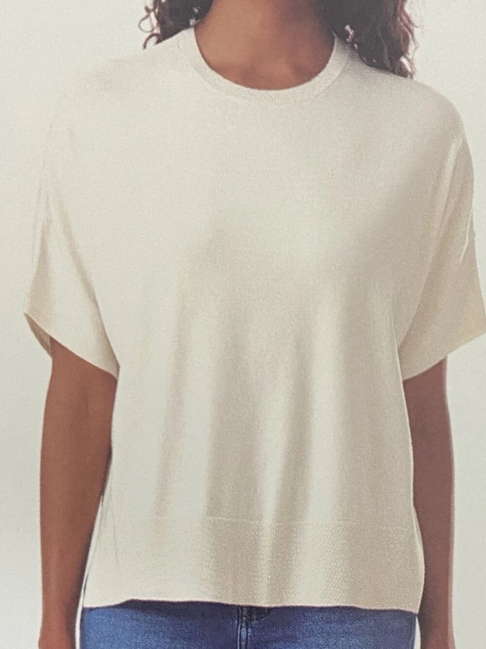 Splendid Short Sleeve Sweater XXL Cream NWT Knit Top Soft Lightweight